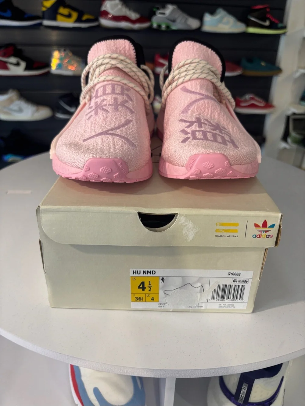 Pharrell X Addidas NMD Human Race ’ Pink’ BG Size 4.5